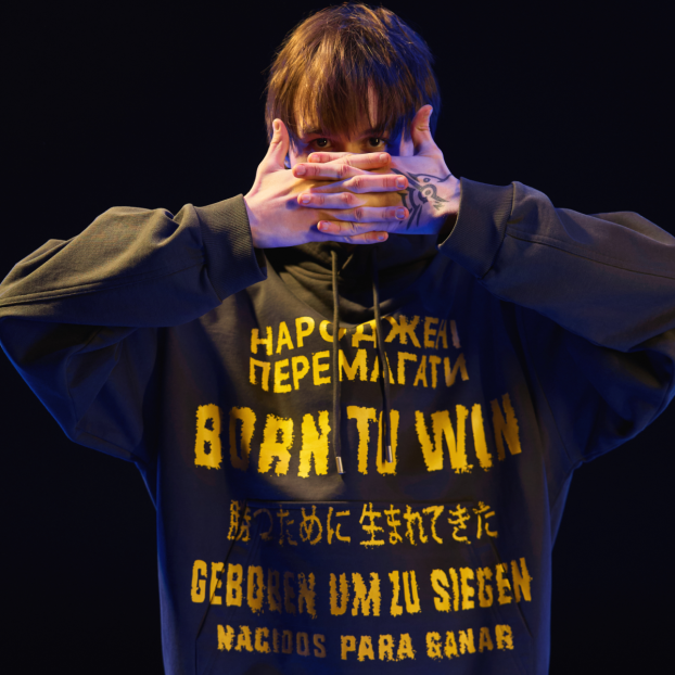 Grey Hoodie Born to win NAVI x LITKOVSKA 2.0