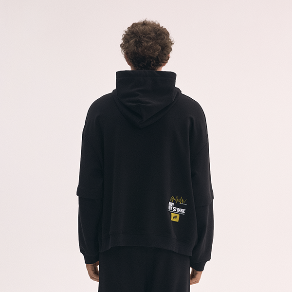 Oversize Layered Hoodie Black