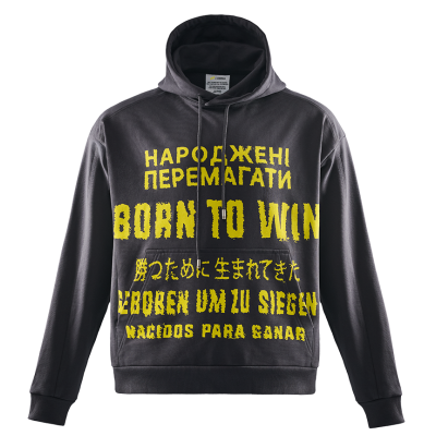 Сіра худі Born to win NAVI x LITKOVSKA 2.0