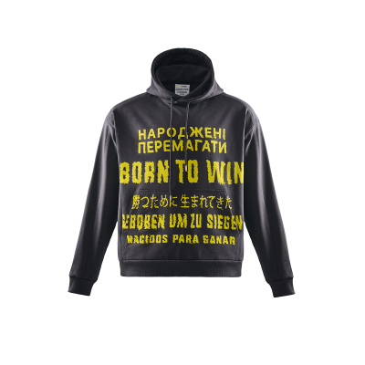 Сіра худі Born to win NAVI x LITKOVSKA 2.0